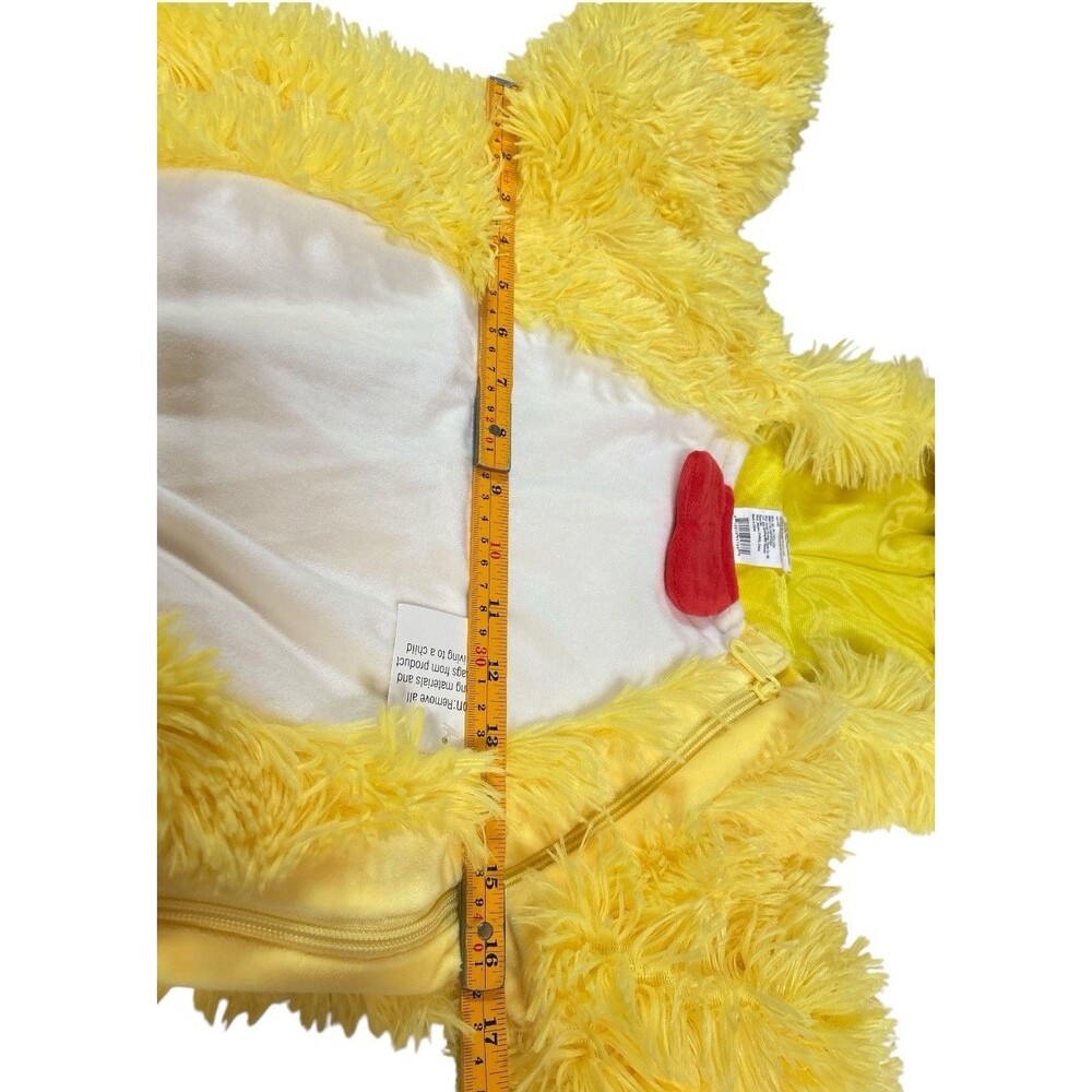 Toddler Chicken Halloween Yellow Plush One Piece Jumpsuit W/ Hood & Tail 4-5 Yrs - Picture 5 of 9